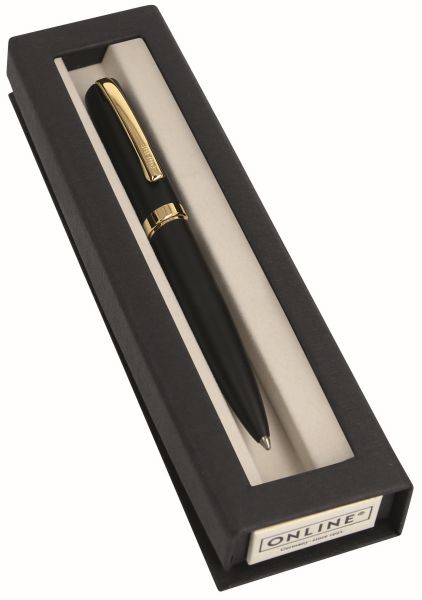 Online kugelschreiber eleganza 34596 black/gold, slimsy box - Online-34596-4014421345967