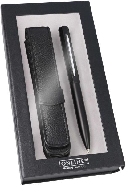 Online kugelschreiber set octopen 34689 schwarz, lederetui - Online-34689-4014421346896