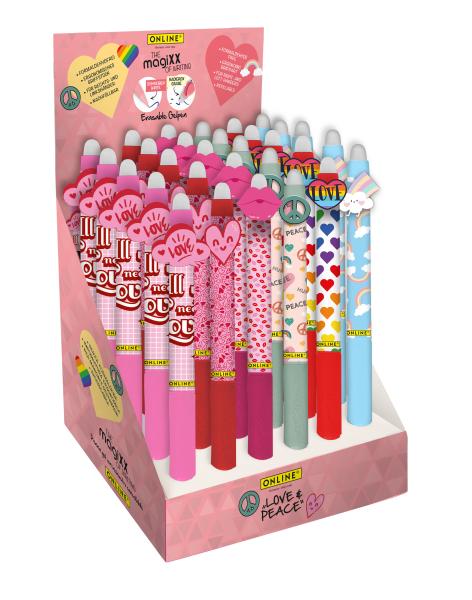 Online gelschr. magixx love & peace 35455/30 display, assortiert 30 stück - Online-35455-30-4014421354556