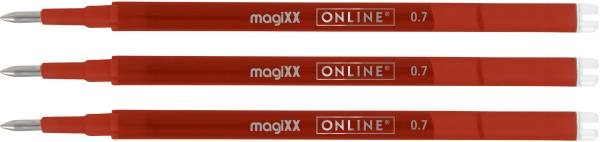 Online gel-mine magixx 0.7mm 40162/3 rot, tag-bag 3 stück - Online-40162-3-4014421401625