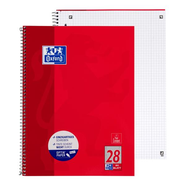 Oxford school collegeblock a4+ 400061038 kariert 5mm, 80 blatt 3 stk - Oxford-400061038-4006140013296