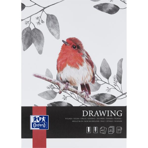 Oxford art zeichnenblock a3 400166108 blanko, 160g 40 blatt - Oxford-400166108-5904017077749