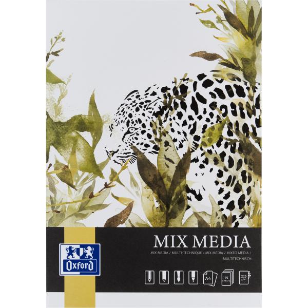Oxford skizzenblock mixed media a4 400166123 blanko, 225g 25 blatt - Oxford-400166123-5904017077947