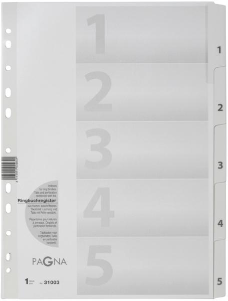 Pagna register karton weiss a4 31003-08 5-teilig, 1-5 - Pagna-31003-08-4013951004641