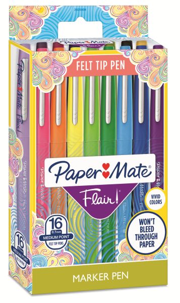 Papermate nylon flair faserschreiber 2061394 ass. 16 stück - Papermate-2061394-3501170977453