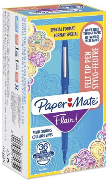 Papermate faserschreiber 0.7mm 2077175 flair blau 36 stück - Papermate-2077175-3026980771751