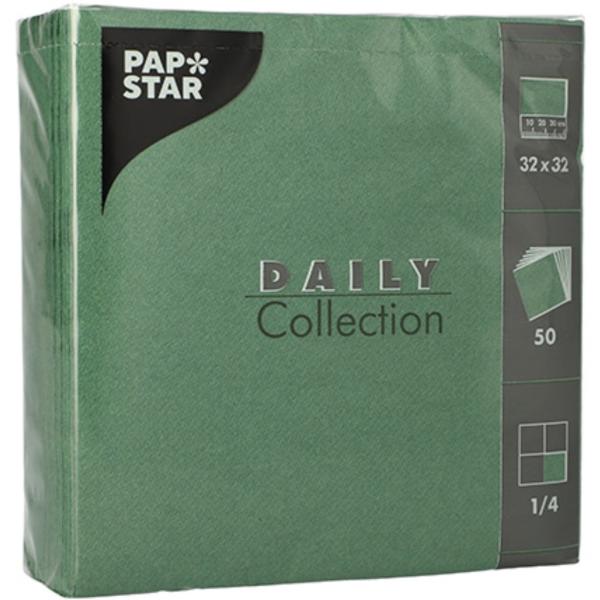 Papstar servietten pap86974 3-lagig, dunkelgrün, 50 stk. - Papstar-pap86974-4002911896327