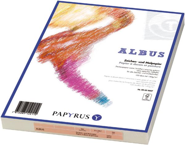 Papyrus zeichenpapier a3 88020008 160g, weiss 100 blatt - Papyrus-88020008-7612285122143