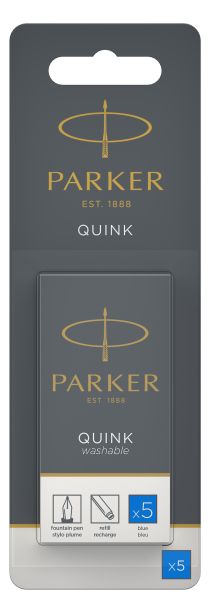 Parker tintenpatrone quink 1950208 blau, 5 stück - Parker-1950208-3501179502083
