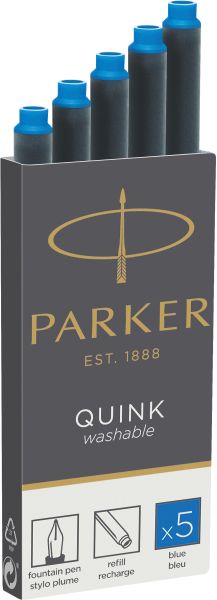 Parker tintenpatrone quink z 44 1950383 königsblau, abwaschbar 5 stück - Parker-1950383-3501179503837
