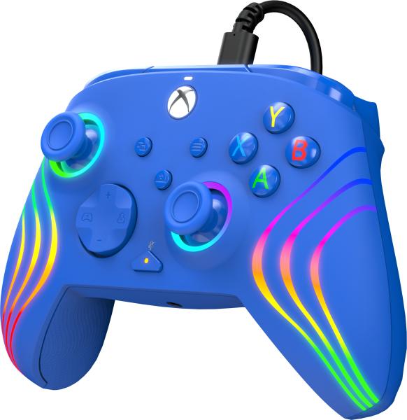 Pdp afterglow wave wired ctrl 049-024-bl xbox seriesx, blue - Pdp-049-024-bl-0708056071783-04.jpg