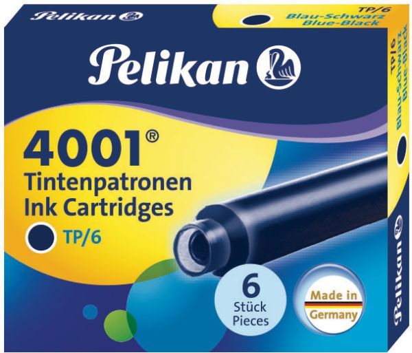 Pelikan tinte 4001 tp/6 301184 blauschwarz 6 stück - Pelikan-301184-4012700301185