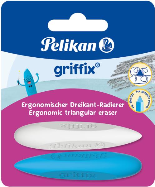 Pelikan radiergummi griffix 605311 blau/weiss 2 stück - Pelikan-605311-4012700605313
