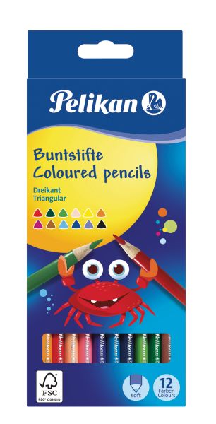 Pelikan buntstifte dünn dreikant 700115 12 farben - Pelikan-700115-4012700700117