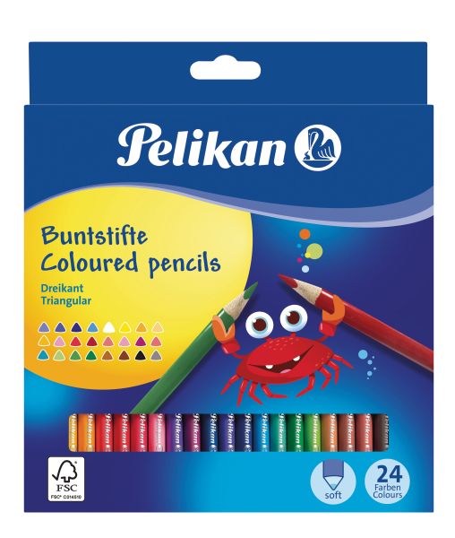 Pelikan buntstifte dünn dreikant 700122 24 farben - Pelikan-700122-4012700700124
