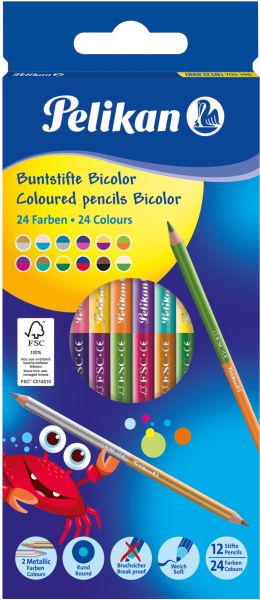 Pelikan buntstifte bicolor 700146 12 stiften - Pelikan-700146-4012700700148