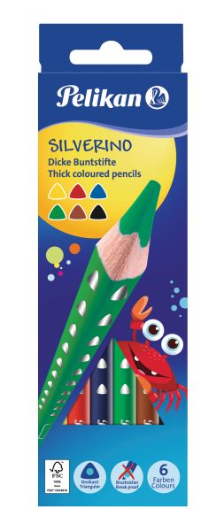 Pelikan buntstifte dick silverino 700610 6 farben - Pelikan-700610-4012700700612