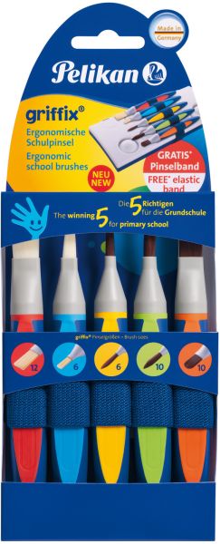Pelikan pinselset griffix 700733 5-teilig 5 farben - Pelikan-700733-4012700700735