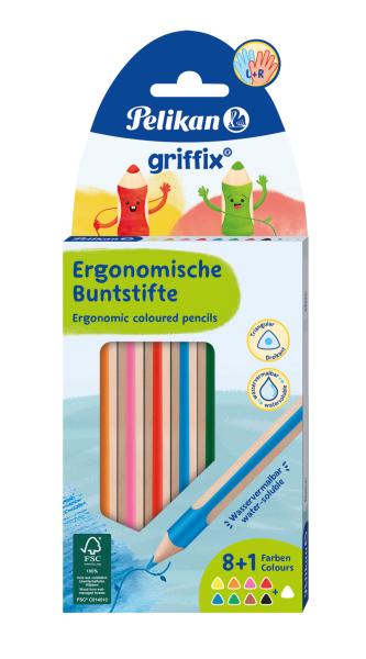 Pelikan buntstifte griffix 700856 assortiert 8+1 - Pelikan-700856-4012700700858