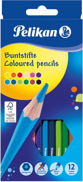 Pelikan buntstifte sechseckig 724005 12 farben - Pelikan-724005-4012700724007