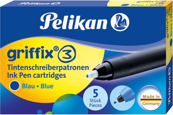 Pelikan patrone griffix t1r blau 5 stck. - Pelikan-t1r-4012700960566