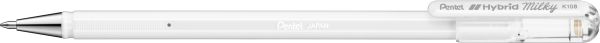 Pentel roller hybrid metal 0.8mm k108-pw weiss - Pentel-k108-pw-0884851039705