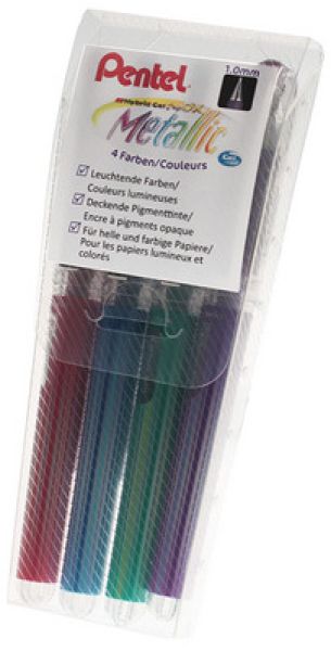 Pentel roller hybrid gel grip 1.0mm k230m-4 rot, blau, grün, violett - Pentel-k230m-4-4902506064066