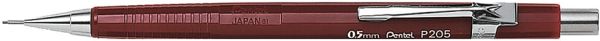 Pentel druckbleistift sharp 0.5mm p205-b rot mit radiergummi - Pentel-p205-b-3474372205030