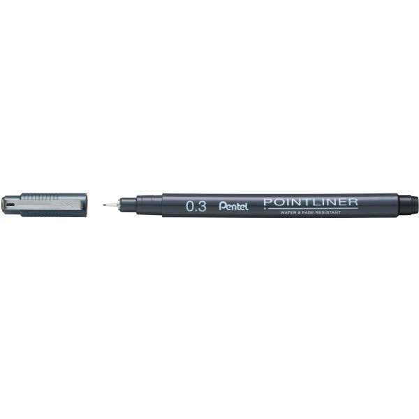 Pentel fineliner pigment 0.3mm s20p-3a pointliner schwarz - Pentel-s20p-3a-0884851041913