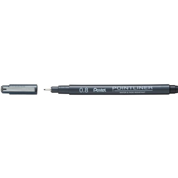 Pentel fineliner pigment 0.8mm s20p-8a pointliner schwarz - Pentel-s20p-8a-0884851041937