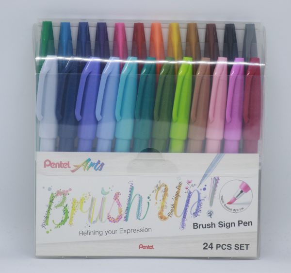Pentel brush sign pen ses15c-24st1 24 farben, etui - Pentel-ses15c-24st1-0884851053626
