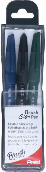 Pentel brush sign pen xsesp15-3efm schwarz, 3 stück - Pentel-xsesp15-3efm-7610924030095