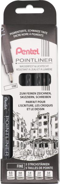 Pentel pointliner pigment fine ys20p-5f schwarz 5 stück - Pentel-ys20p-5f-7610924170159