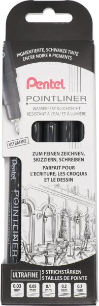 Pentel pointliner pigment ultrafine ys20p-5uf schwarz 5 stück - Pentel-ys20p-5uf-7610924170166