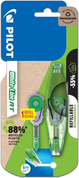 Pilot korrekturroller whiteline 125.001.00bl02 4mmx6m, begreen - Pilot-12500100bl02-3131910573395