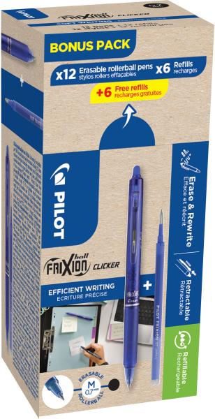 Pilot frixion clicker bonuspack 150.040.81 12+12 refills blau - Pilot-15004081-3131910435846