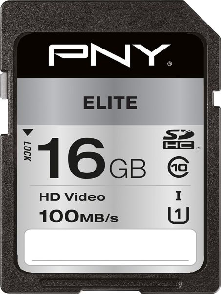Pny elite sdhc card r100mb/s 16gb p-sd16gu1100el-ge - Pny-p-sd16gu1100el-ge-0751492625546