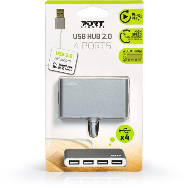 Port usb hub 4-ports usb 2.0 900120 grey/white - Port-900120-3567049001209-05.jpg
