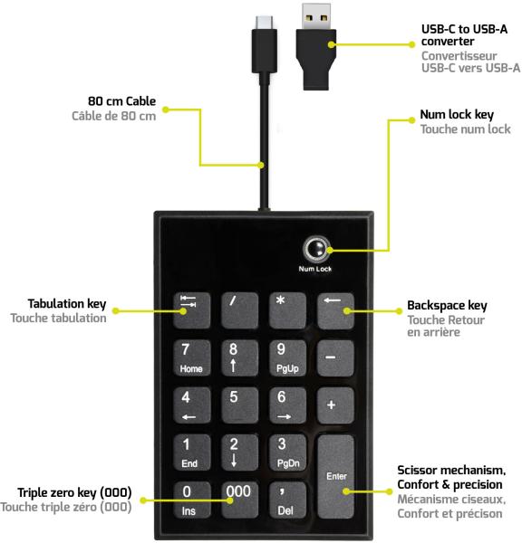 Port numeric keypad wired 900801 usb-c/usb-a, pc/mac - Port-900801-3567049008017-03.jpg