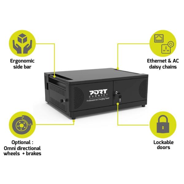 Port charging cabinet 901975 6 usb-c notebooks, black - Port-901975-3567049019754-04.jpg