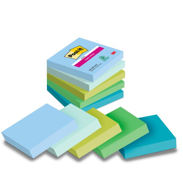 Post-it block super sticky oasis 654-5ss-oas 5-farbig, 5x90 blatt 76x76mm - Post-it-654-5ss-oas-4054596924284-02.jpg
