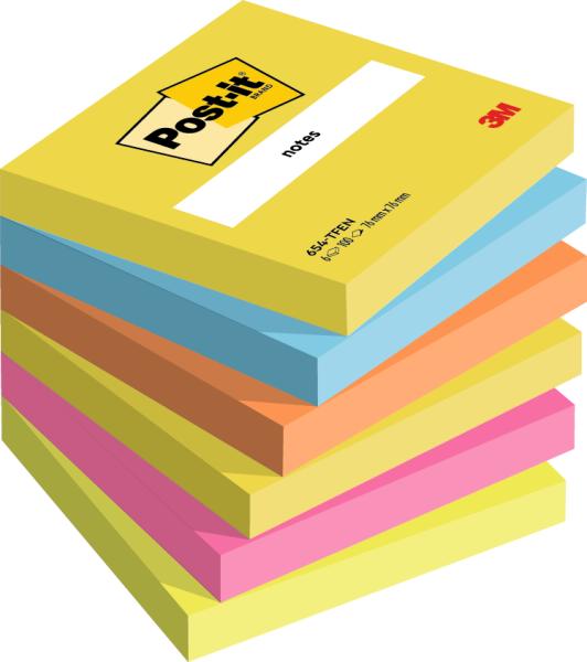 Post-it energy 76x76mm 654-tfen0 6-farbig ass./6x100 blatt - Post-it-654-tfen0-4046719506453