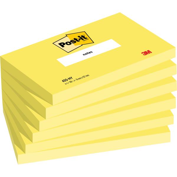 Post-it notes 76x127mm 655-ny neongelb 6x100 blatt - Post-it-655-ny-4064035083632