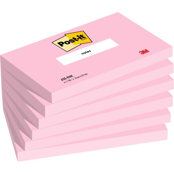 Post-it haftnotizen 127x76mm 655-pnk flamingopink 6x100 blatt - Post-it-655-pnk-4054596926608