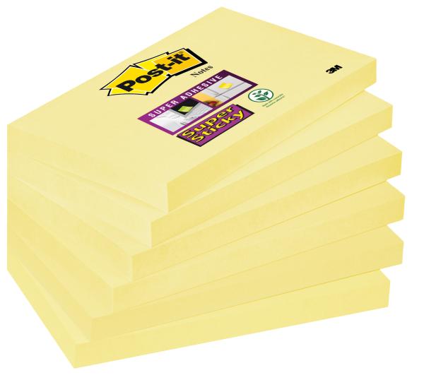 Post-it notes super sticky 76x127mm 6556sscy gelb 6x90 blatt - Post-it-6556sscy-0051141380780