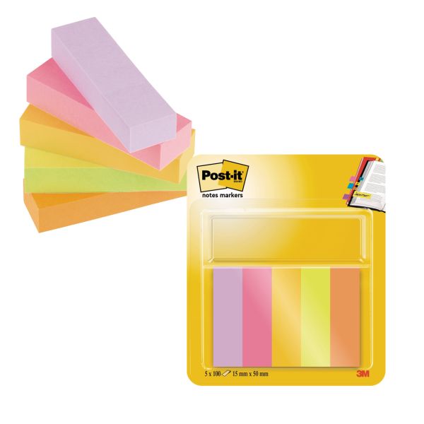 Post-it page marker 15mmx50mm 670-5tfen 5 farben 5x50 streifen - Post-it-670-5tfen-4054596927087