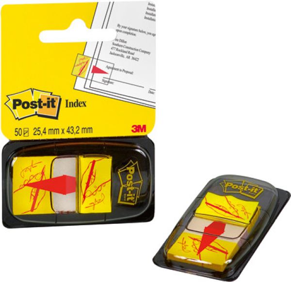 Post-it index tabs 25,4x43,2mm 680-31 sign here/50 tabs - Post-it-680-31-0021200718830
