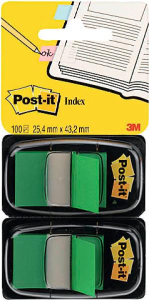 Post-it index 2er set 25,4x43,2mm 680-g2 grün 2x50 stück - Post-it-680-g2-0051141920573
