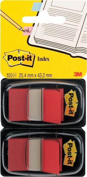 Post-it index 2er set 25,4x43,2mm 680-r2 rot 2x50 stück - Post-it-680-r2-0051141919638