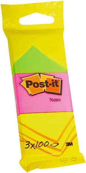 Post-it neon notes 38x51mm 6812 3 farben ass. 100 blatt - Post-it-6812-3134375282871